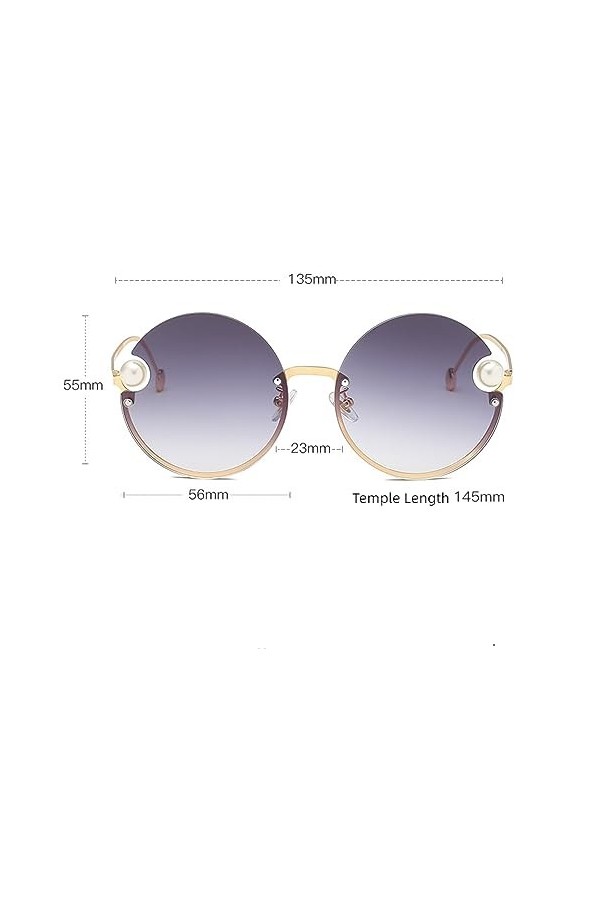 QQLADY Lunettes De Soleil Pour Femmes, Lunettes De Soleil Européennes Et Américaines, Lunettes De Soleil Rondes Rétro, Lunett
