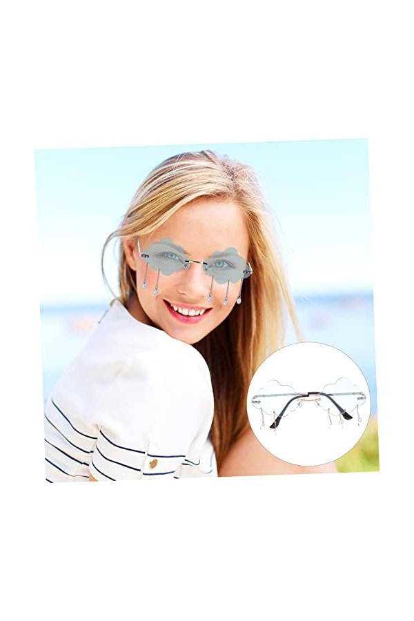 SOIMISS 4 Pièces Des Lunettes De Soleil Lunettes De Soleil Sans Bordure Raindrop Lunettes De Mode Pour Femmes Lunettes De Sol