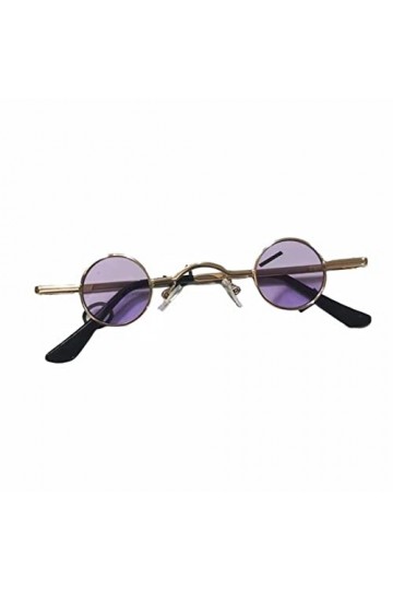 XKUN Lunette De Soleil Femme Lunettes De Soleil Rondes Femmes Retro Metal Petits Cadres Sun Lunettes Pc Mini Ocean Lens Eyewe