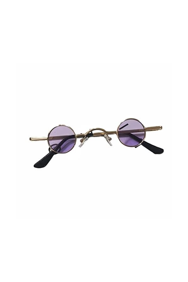 XKUN Lunette De Soleil Femme Lunettes De Soleil Rondes Femmes Retro Metal Petits Cadres Sun Lunettes Pc Mini Ocean Lens Eyewe