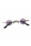XKUN Lunette De Soleil Femme Lunettes De Soleil Rondes Femmes Retro Metal Petits Cadres Sun Lunettes Pc Mini Ocean Lens Eyewe