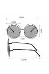QQLADY Lunettes De Soleil Mode Femme, Lunettes De Soleil Rondes, Lunettes De Soleil De Voyage En Plein Air Gris