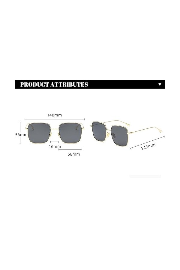 QQLADY Lunettes De Soleil Polarisées Pour Femmes, Lunettes De Soleil À Grande Monture, Vêtements Assortis, Lunettes De Soleil