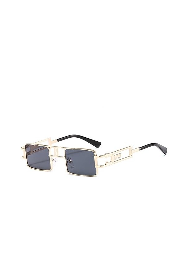 QQLADY Lunettes De Soleil Pour Femmes, Lunettes De Soleil Carrées, Style Punk, Vêtements Avec Lunettes De Soleil Gris