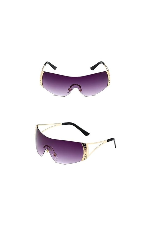 QQLADY Lunettes De Soleil Pour Femmes, Lunettes De Soleil À La Mode Européenne Et Américaine, Design Sans Cadre, Lunettes De 