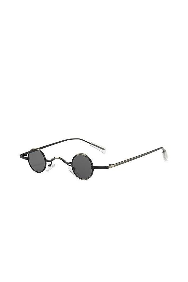 QQLADY Lunettes De Soleil Pour Femmes, Lunettes De Soleil À Petite Monture, Lunettes De Soleil À Monture Ronde, Verres Gris À