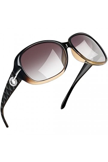 Joopin Lunettes de Soleil Femme Polarisées Classique Grand Cadre Dégradé Marron