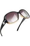 Joopin Lunettes de Soleil Femme Polarisées Classique Grand Cadre Dégradé Marron