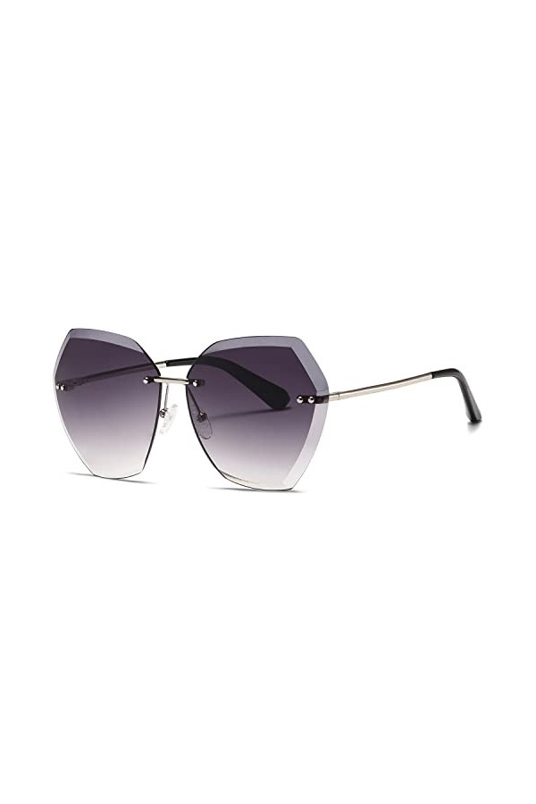 kimorn Lunettes de soleil pour femmes Lentilles de découpe diamantées Non-cerclées classiques AE0534 Or/Bleu/Rose, 65 