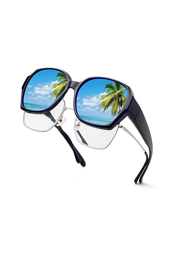 Face Shadow Surlunettes de Soleil Polarisées Sur-Lunettes de Soleil Femme pour Conduite, Cyclisme, Sport et Loisirs Protectio