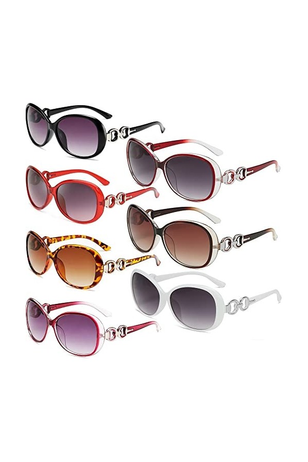 FSMILING Lot De 7 Paires Lunettes De Soleil Femme Gross Lunettes De Soleil Pas Cher Femme Retro Lunettes Uv400 à La Mode Et L