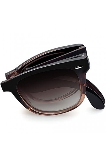 Joopin Lunettes de Soleil Homme Rétro Polarisées Pliables Dégradé Brun Carrées Lunettes de Soleil Femmes Protection Lunettes 