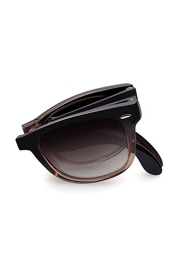 Joopin Lunettes de Soleil Homme Rétro Polarisées Pliables Dégradé Brun Carrées Lunettes de Soleil Femmes Protection Lunettes 