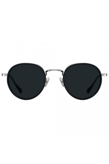 H HELMUT JUST Lunettes de Soleil Femme Homme Ronde Polarisées Vintage Monture en TR90 Branche en Acétate
