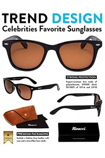 Rivacci Lunettes de Soleil Polarisées Homme Femme - Etui & Chiffon Offert – Monture Blanc/Verre Miroir REVO Bleu Polarisé