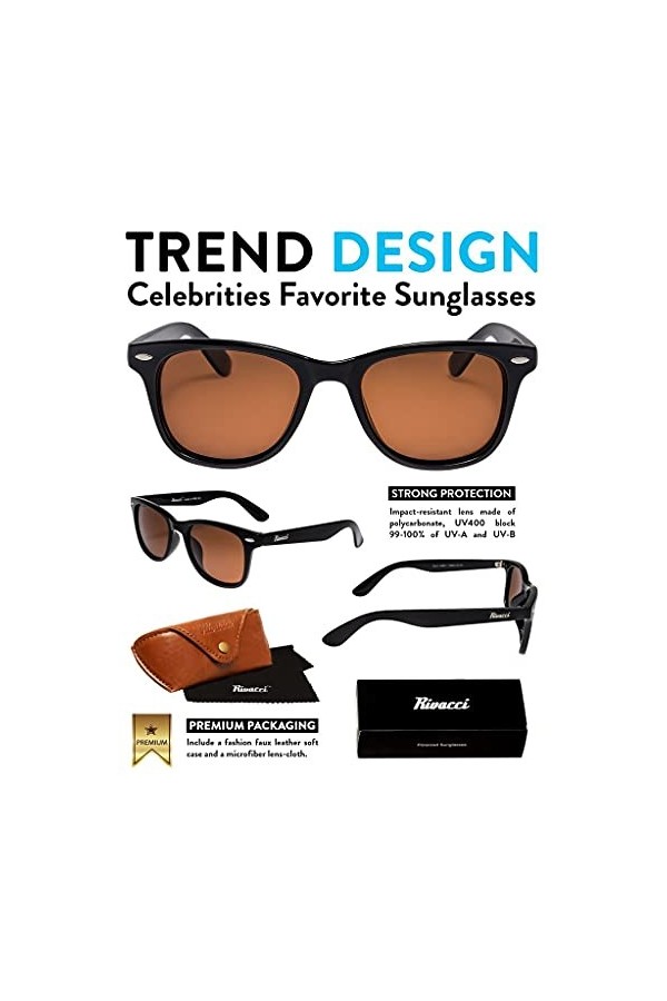 Rivacci Lunettes de Soleil Polarisées Homme Femme - Etui & Chiffon Offert – Monture Blanc/Verre Miroir REVO Bleu Polarisé