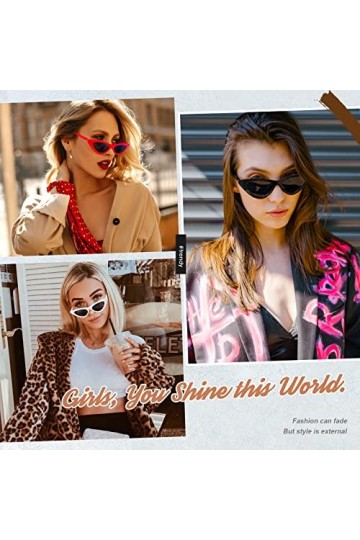 GQUEEN Lunette de Soleil Femme Vintage au style des yeux de chat, les lunettes offrent une protection contre les rayons UV et