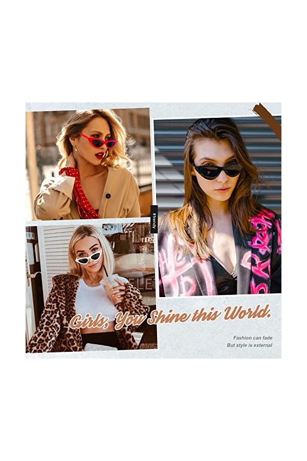 GQUEEN Lunette de Soleil Femme Vintage au style des yeux de chat, les lunettes offrent une protection contre les rayons UV et