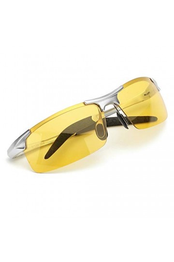 Lunette Jaune Conduite de Nuit Anti Eblouissement Lunettes de Soleil Sport Armature en Métal Ulm Homme Polarisantes - Protect