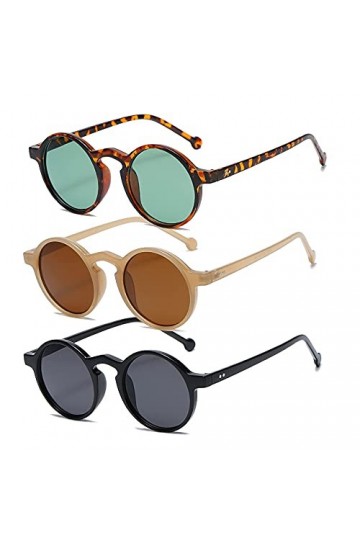 Long Keeper Lunettes de Soleil retro Classique ronde vintage Plastique lunette de soleil Protection UV400 Femmes Hommes