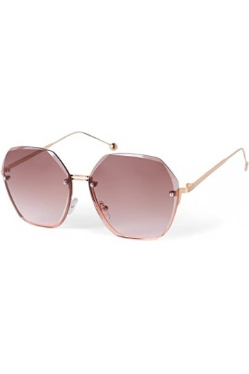 styleBREAKER Lunettes de soleil ovales oversize pour femmes, taille diamant, sans monture avec verres teintés, monture métall