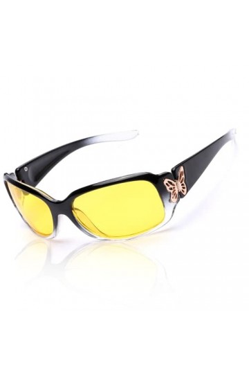 LVIOE Lunettes de conduite de nuit anti-reflets pour femmes avec verres jaunes polarisés Lunettes de vision nocturne
