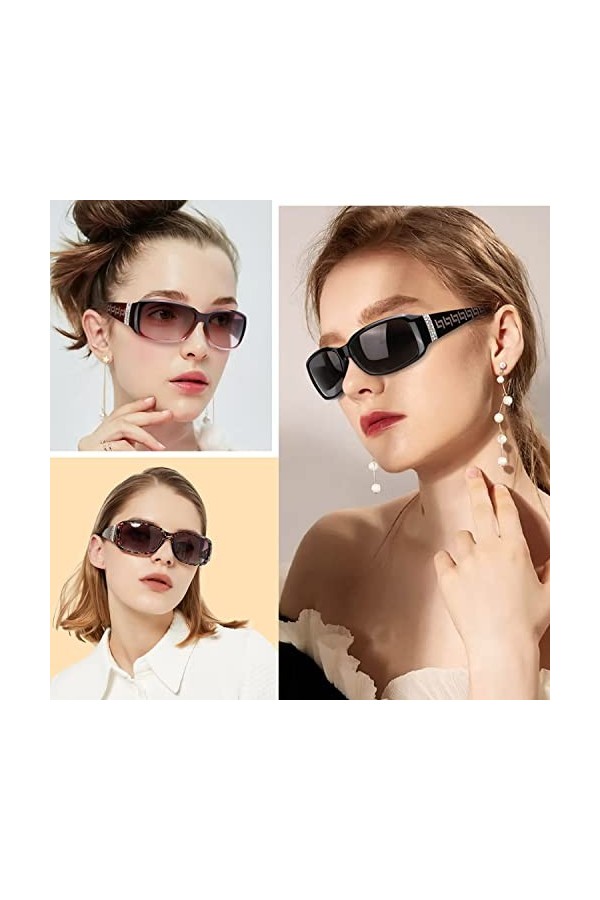 LVIOE Lunette de Soleil Femme Diamante Polarisée UVA&UVB Protection