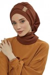 Turban instantané léger pour femme avec accessoires uniques et design élégant, bleu marine, taille unique