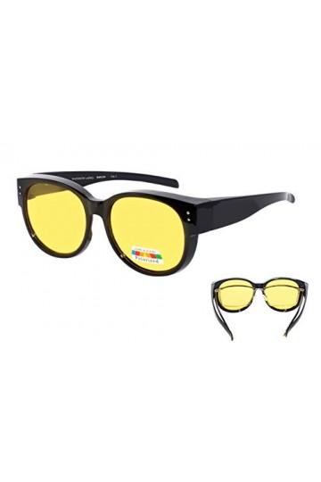 rainbow safety Surlunettes Solaires Polarisee Sur Lunettes Conduite Nuit Homme Femme RWN30 Nuit cat.1 