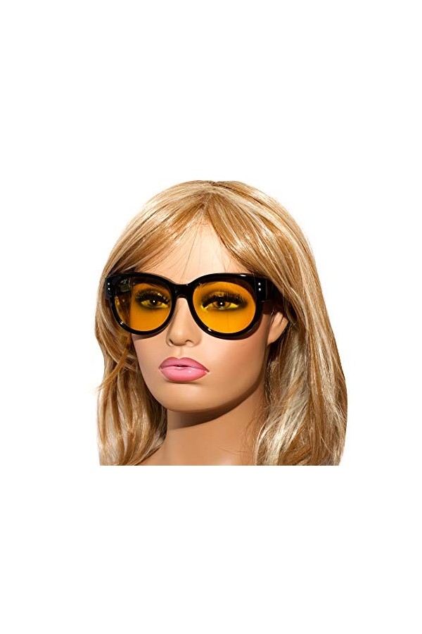 rainbow safety Surlunettes Solaires Polarisee Sur Lunettes Conduite Nuit Homme Femme RWN30 Nuit cat.1 