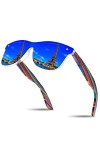 KITHDIA Lunettes de soleil polarisées en bois pour homme et femme avec branches en bois/protection UV400 C5029