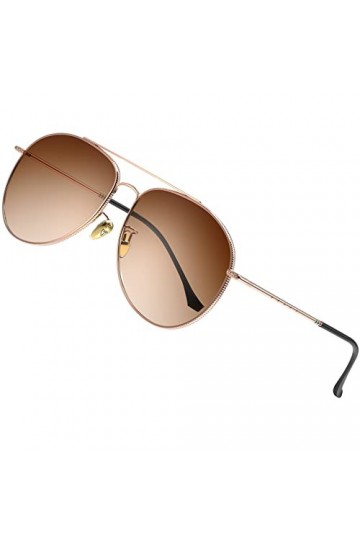 ATTCL Pilot Lunettes de soleil polarisées Femme Homme Protection UV Lunettes de soleil classiques 3066 C5 Rosegold chabian