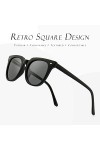 SUNGAIT Lunettes de soleil Femme Polarisées rétro Classiques Protection UV400 Tendance Cadre Noire Finition Brillante /Lent