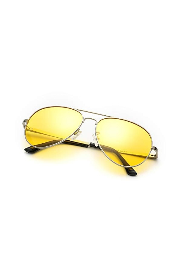 SODQW Lunette de Conduite Vision de Nuit/Anti Eblouissement Polarisée/Verres Photochromiques Jaune pour le Jour et la Nuit/Pr