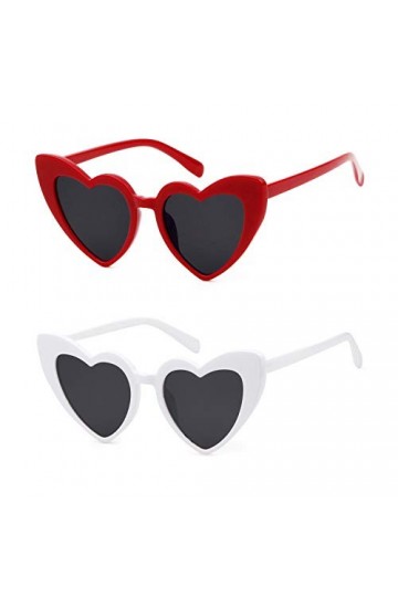 ADEWU Lunettes de soleil en forme de cœur pour mariage style rétro unisexe protection UV lunettes de fête mode féminine