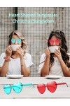 JIANGLAI Lunettes de soleil en forme de cœur - Style vintage des années 90 - Transparentes - Sans monture - Pour Mardi Gras -