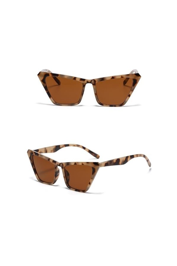 MUTYNE Tendance Lunettes de Soleil Oeil de Chat Femmes Luxe Mode Rectangle Lunettes de Soleil Femme Lunettes Uv400, C02, Tail