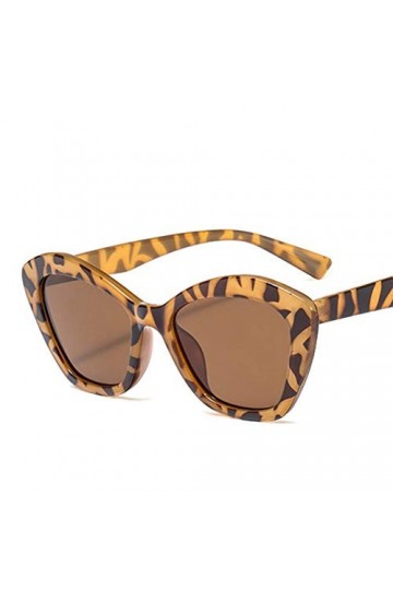 YIERJIU Lunettes Lunettes de Soleil carrées Oeil de Chat Femmes rétro Bleu léopard Nuances Marque Designer pentagone Lunettes