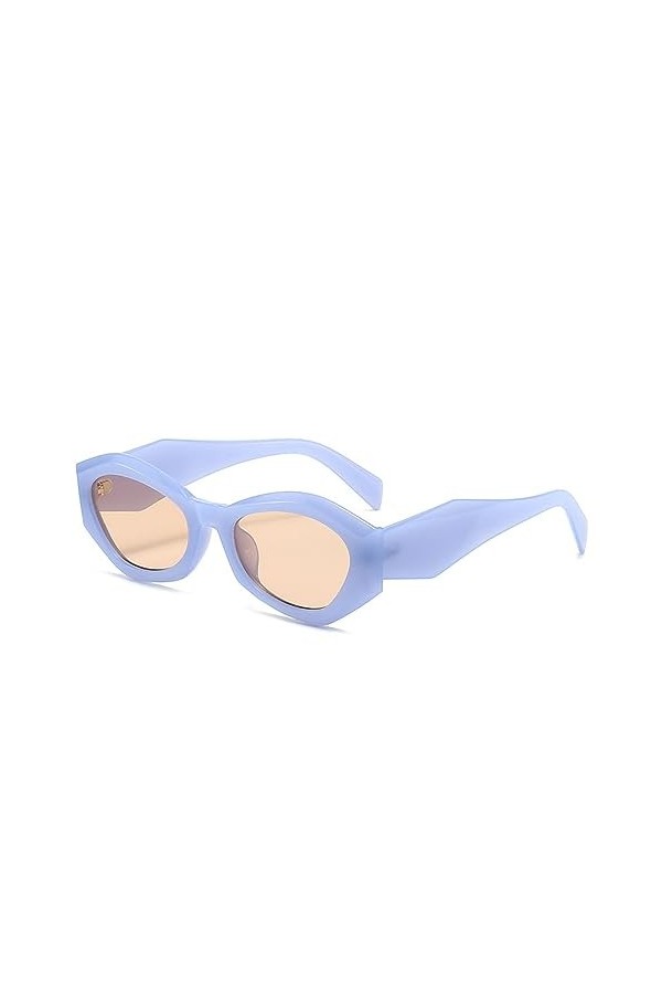 HCHES Lunettes de Soleil Oeil de Chat Femmes Lunettes de Soleil pour Hommes Petites Nuances UV400 Lunettes Vintage Pare-Solei