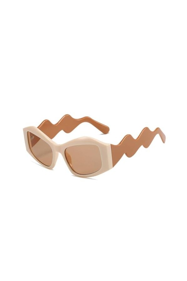 MUTYNE Lunettes de Soleil Oeil de Chat Vintage Femmes Mode Lunettes de Soleil de Luxe élégantes Hommes Tendance géométrique V