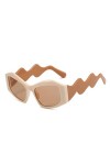 MUTYNE Lunettes de Soleil Oeil de Chat Vintage Femmes Mode Lunettes de Soleil de Luxe élégantes Hommes Tendance géométrique V