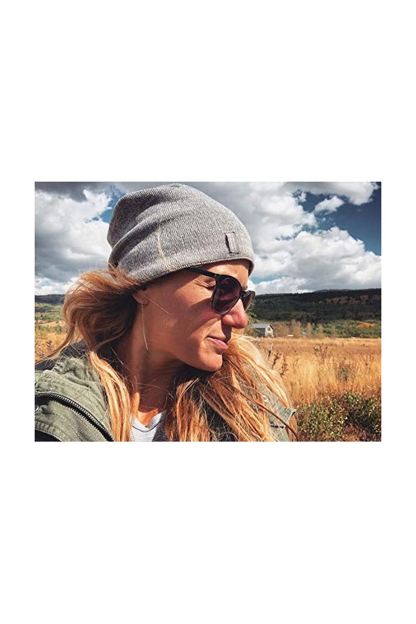 Cascade Mountain Tech Bonnet en Laine mérinos – Cagoule Coupe-Vent pour Temps Froid