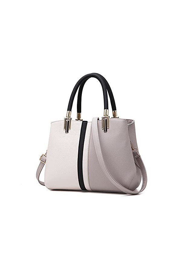 FANDARE Élégant Femme Sac a Main Portés Epaule Sacs Cabas Bandoulieres Cuir PU Imperméable Sacoche Cartable pour Achats Fête 