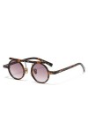 HPIRME Lunettes de soleil rondes vintage femme homme lunettes femme mâle petite monture dégradé rétro, double rouge foncé, ta