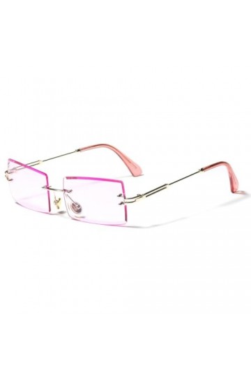 MUTYNE Lunettes de soleil rectangulaires sans monture pour hommes et femmes, lunettes de soleil carrées à la mode, lunettes p
