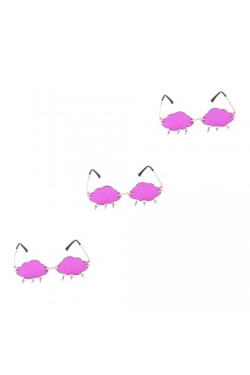 SOIMISS 3 Paires Lunettes De Soleil Nuage Lunettes De Pluie Femme Lunettes Coeur Lunettes De Soleil Noires, Cadeaux De Fête E