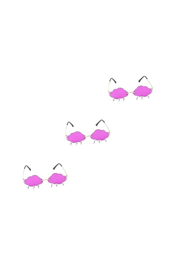 SOIMISS 3 Paires Lunettes De Soleil Nuage Lunettes De Pluie Femme Lunettes Coeur Lunettes De Soleil Noires, Cadeaux De Fête E