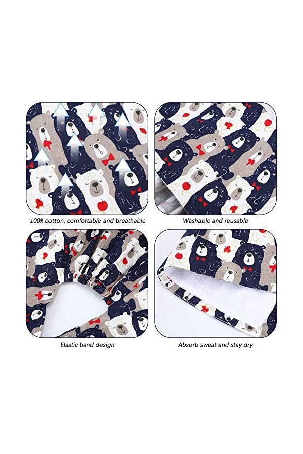 12 Pièces Casquettes Bouffantes Unisexes avec Boutons Casquette à Nouer au Dos Imprimées Coloré avec Bandeau pour Femmes Homm