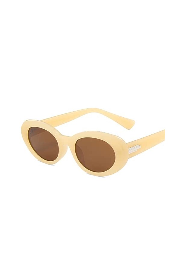 Lunettes de soleil œil de chat à monture ovale, style Hip Hop, for hommes et femmes, tendance, Sport de banlieue, cadeau Col