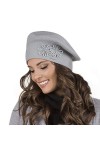 VIVISENCE Femme Béret Classique Et Élégant 7007, Fabriqué en UE, Gris Clair,UNI